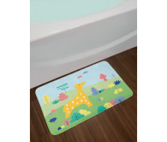 Cartoon Animal in Wildlife Bath Mat