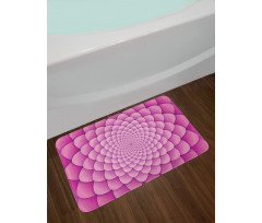 Abstract Spiral Lotus Bath Mat