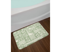 Various Animal Composition Bath Mat