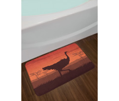 Sunset Silhouette Wild Bird Bath Mat