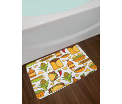 Latin Food Chili Taste Taco Bath Mat