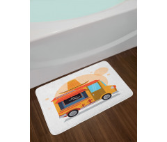 Mexican Food Delivery Truck Bath Mat