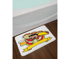 Man with a Beer and Taco Bath Mat