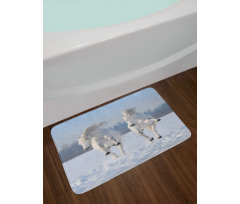 Purebred Horses Wild Bath Mat