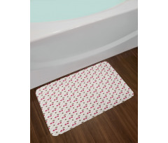 Diamond Lines with Cherry Bath Mat