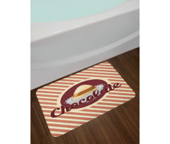 Chocolate Typography Bath Mat