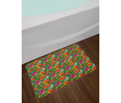 Palm Jungle Leaves Floral Bath Mat