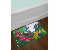 Vibrant Tropical Jungle Bath Mat