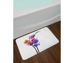 Vibrant Flowering Plant Bath Mat