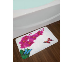 Pink Bouquet Butterflies Bath Mat
