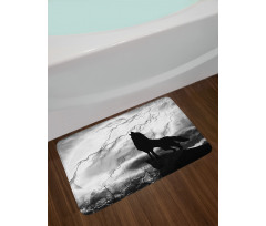 Howling Under Full Moon Bath Mat