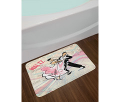 Romantic Dancing Couple Words Bath Mat