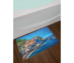 Colorful Houses on Hill Bath Mat