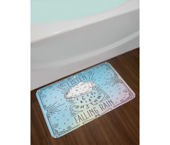 Listen Falling Rain Rhyme Bath Mat