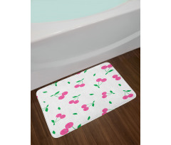 Cherries with Smiling Faces Bath Mat