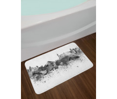 Monochrome Vegas Skyline Bath Mat