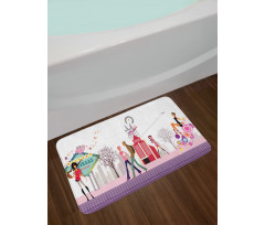 Teens Walking on Street Bath Mat