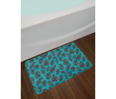 Damask Stencil Bath Mat