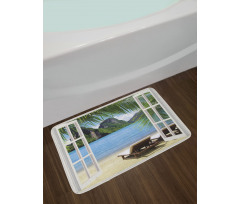 Palms and Ocean Summer Bath Mat