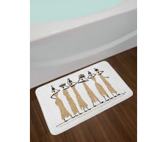 Oriental Woman Design Bath Mat