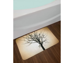 Barren Tree on Ombre Bath Mat