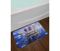 Model of a Ship with Sails Bath Mat