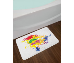 Red Hair Fitness Girl Dancer Bath Mat