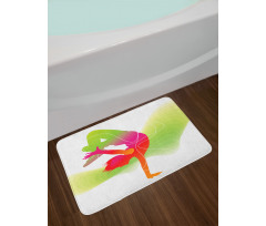 Colorful Sporty Theme Bath Mat