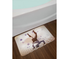 Pop Art Vintage Retro Style Bath Mat