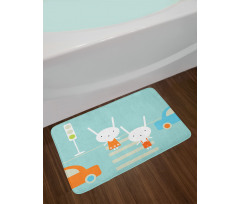 Traffic Rules Boy and Girl Bath Mat