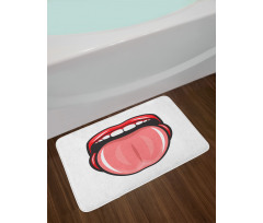 Open Mouth Tongue out Image Bath Mat