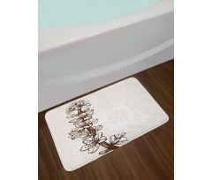 Hand Drawn Petals Bath Mat