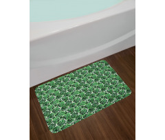 Splashed Monstera Leaves Bath Mat