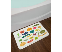 Plant Fruit Vegetable Slogan Bath Mat