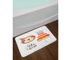 Birthday Cake Make a Wish Bath Mat