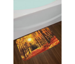 Fall Trees at Sunset Woods Bath Mat