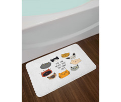 Wording Love Whiskers Happy Bath Mat