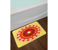 Fluorescent Rays Squares Bath Mat