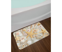 Assorted Seashells Sand Beach Bath Mat