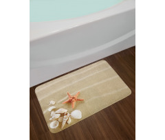 Exotic Seashells with Sand Bath Mat