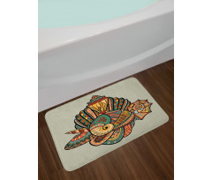 Abstract Seashell Art Bath Mat