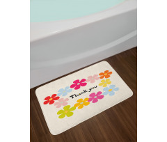 Simple Colorful Flowers Bath Mat