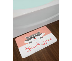 Cheerful Cartoon Raccoon Bath Mat