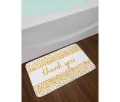 Yellow Tone Dots Cursive Bath Mat