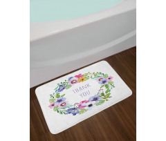 Spring Wreath Simple Word Bath Mat