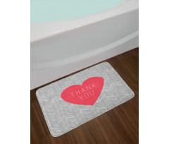 Centered Big Heart Love Bath Mat