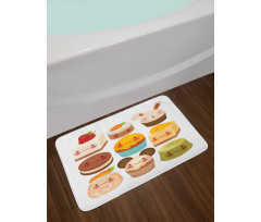 Baked Goods with Smileys Bath Mat