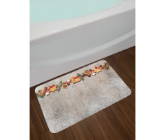 Christmas Themed on Wood Bath Mat