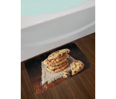 Stacks of Baked Doughy Goods Bath Mat