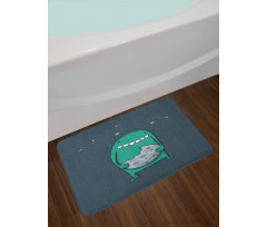 Monster with Sharp Teeth Bath Mat